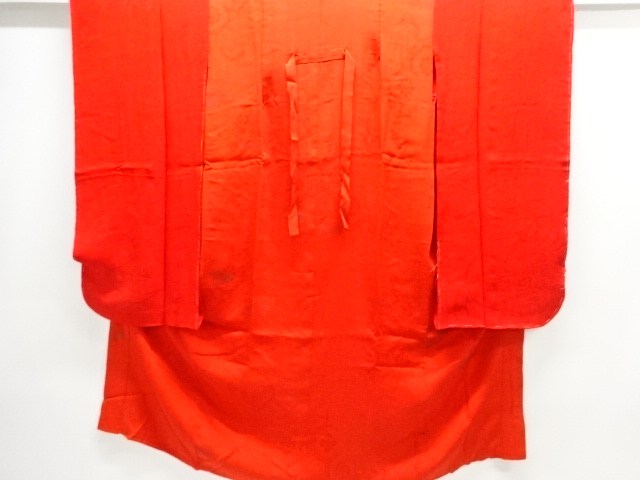 アンティーク　紋錦紗金砂子破れ花亀甲模様織出し長襦袢